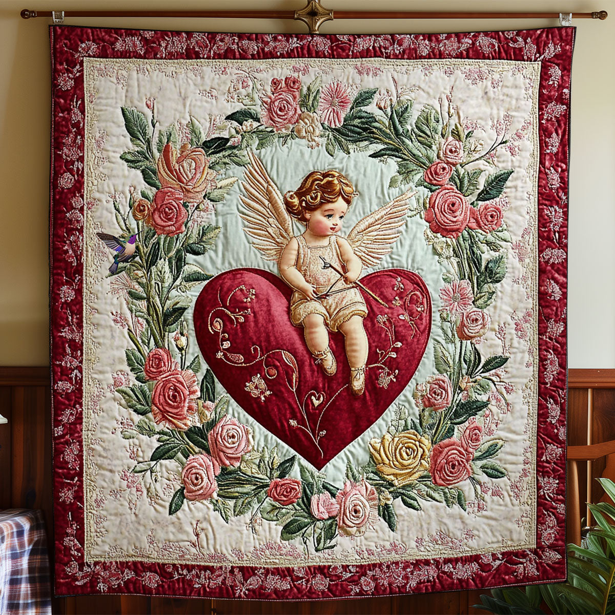 Valentine Cupid WY2712070CL Quilt