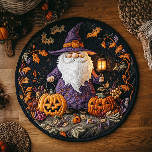Whispering Woods Gnome WY0508069CL Quilted Round Mat