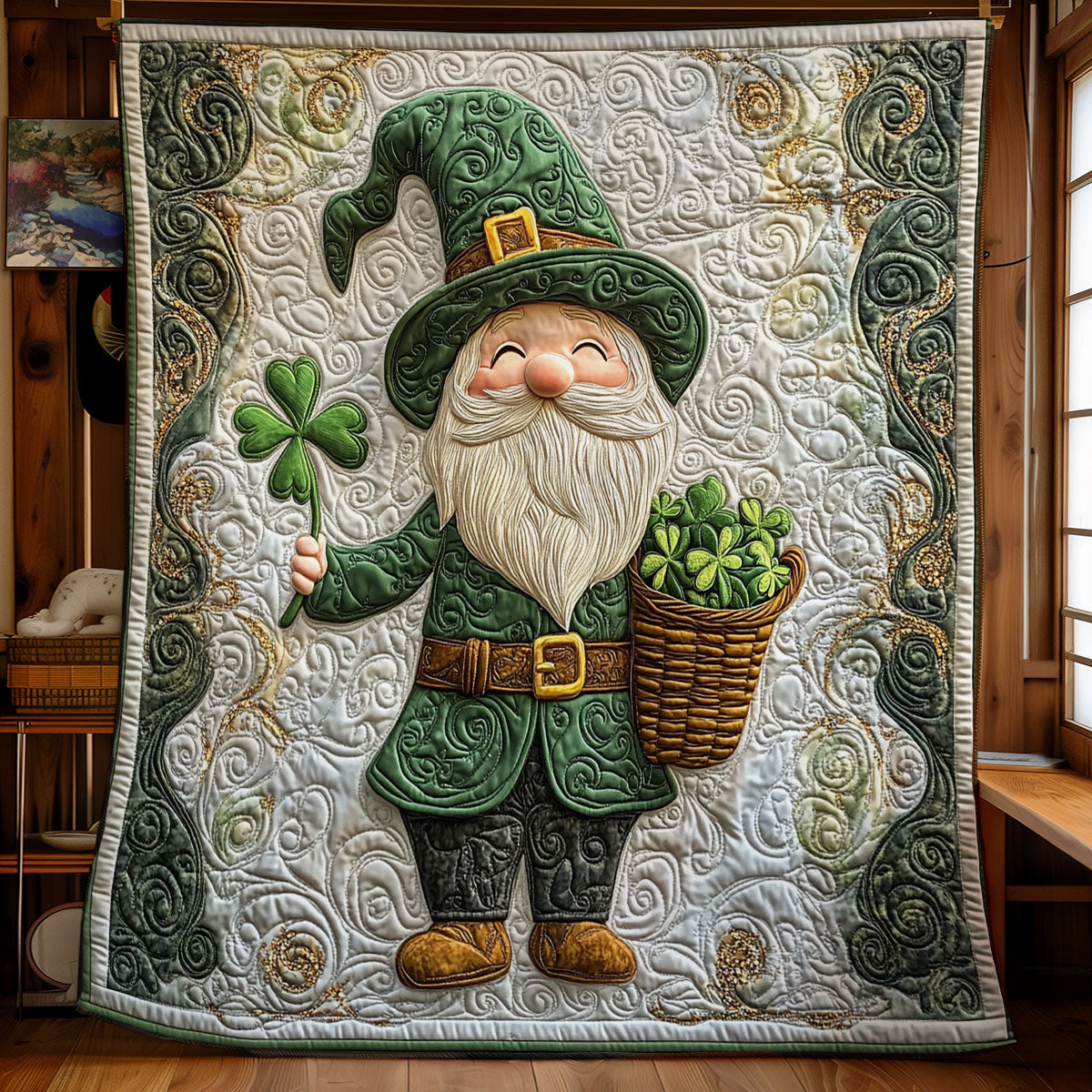 St Patrick Gnome WY2102049CL Quilt