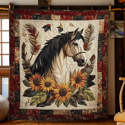 Sunflower Feather Horse WY0801059CL Quilt
