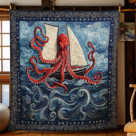 Stormy Sailboat Encounter WN1712041CL Quilt