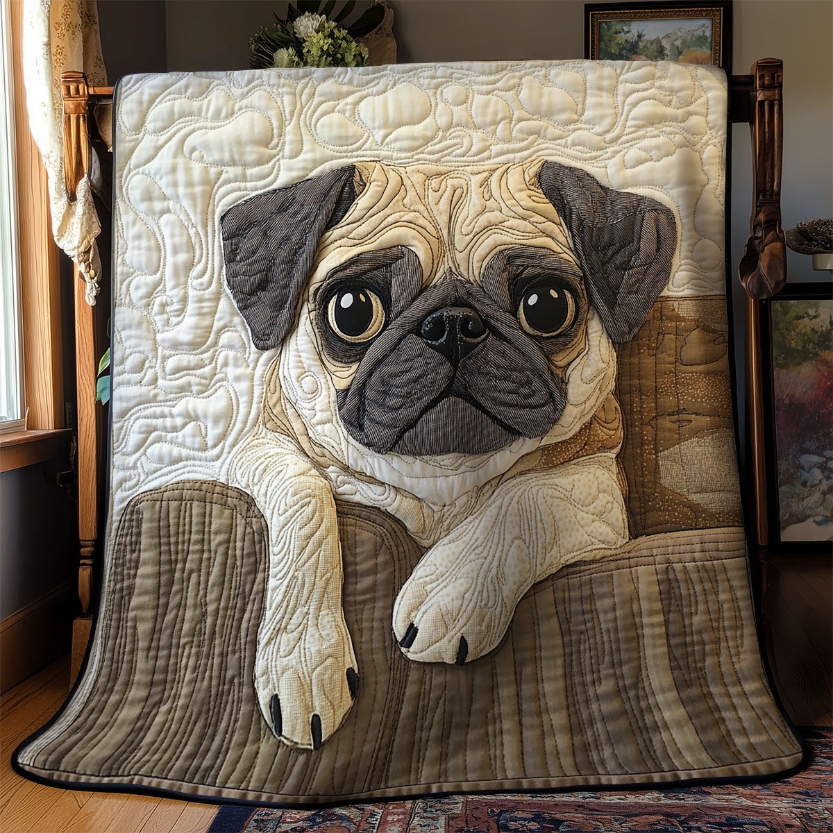 Cute Puppy Pug WY1302033CL Quilt