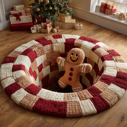 Gingerbread Peek CW1811011CL Quilted Round Mat