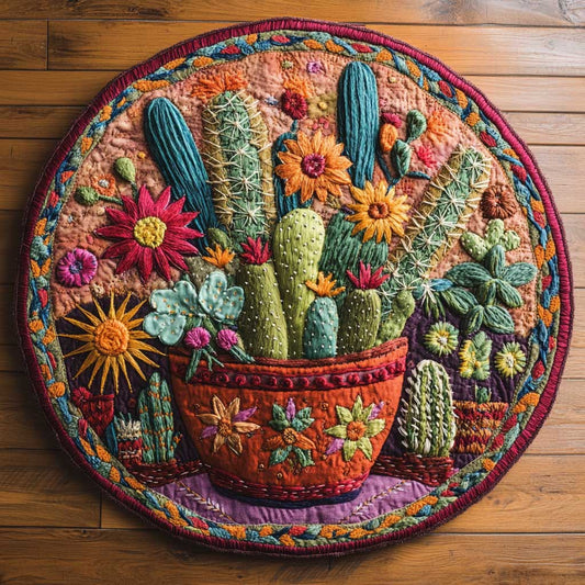 Cactus Song WN0505035CL Quilted Round Mat