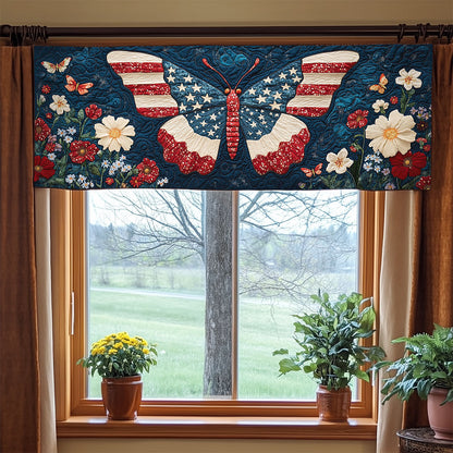 Patriotic Butterfly WJ0906030CL Quilted Valance