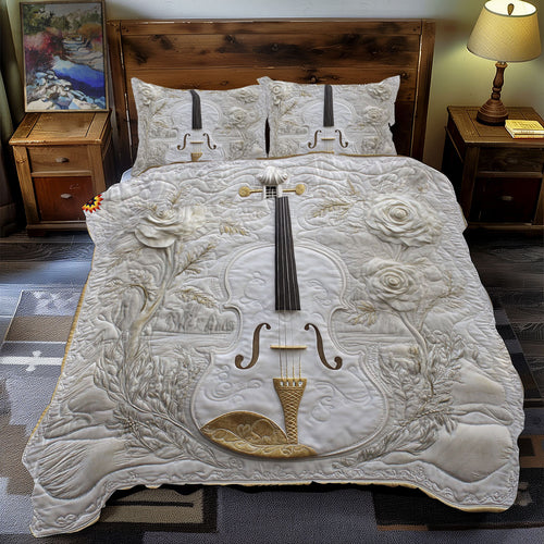 White Flower Violin WY2012033CL Duvet Cover Set