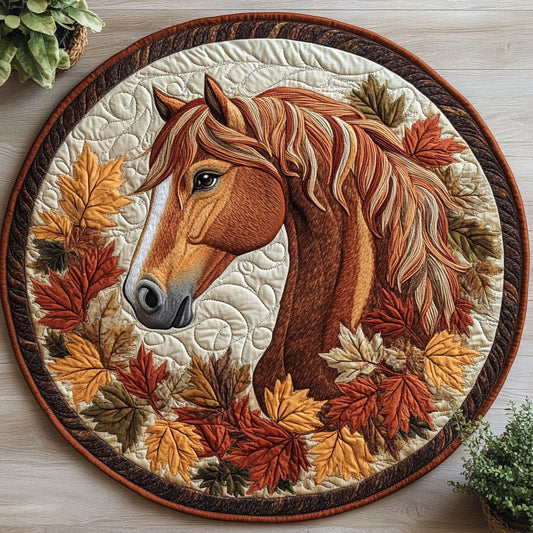 Autumn Horse CW0407005CL Quilted Round Mat