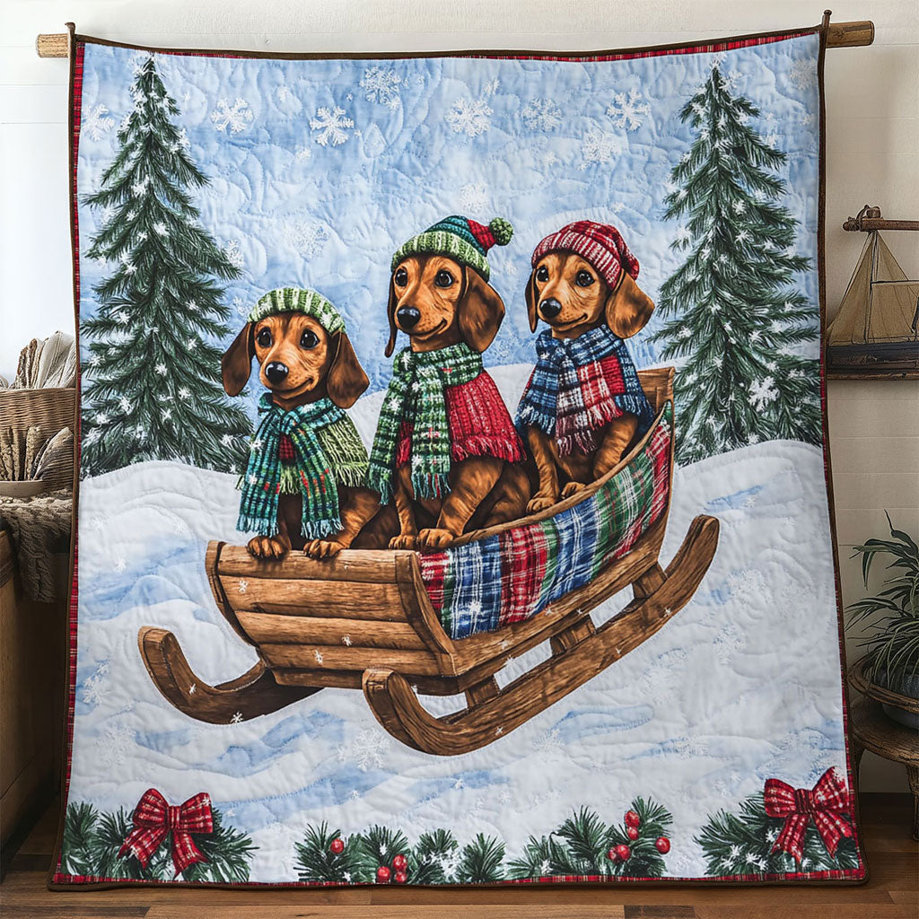Festive Trio Dachshund WN1211045CL Quilt