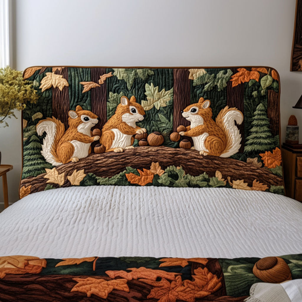 Squirrel Family KL0201027CL Quilted Headboard Slipcover