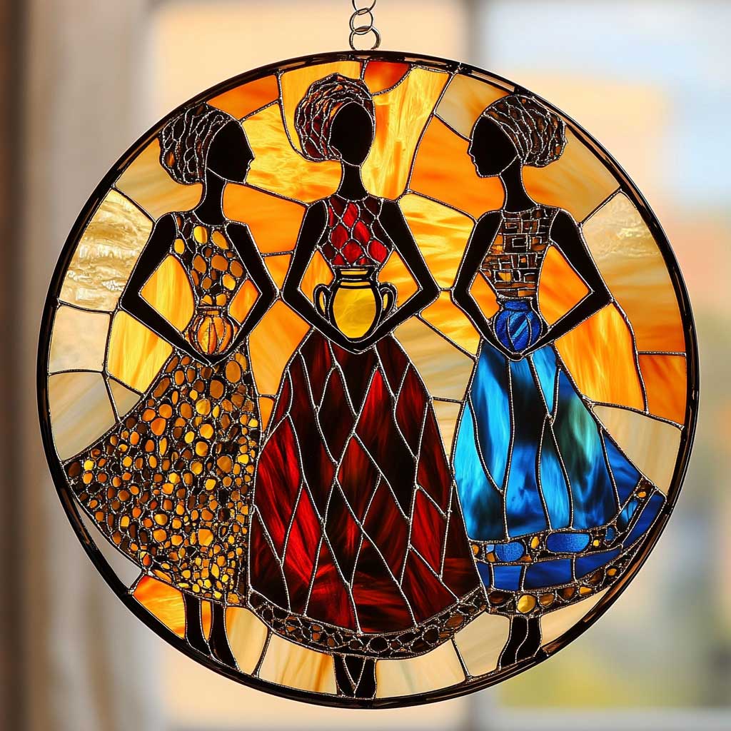African Women Circle WN0505044CL Suncatcher