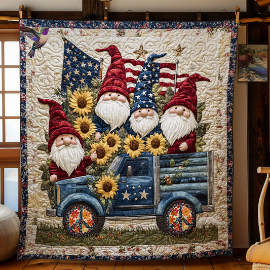 Blue Truck Gnome Parade WN2811053CL Quilt