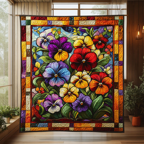 Beautiful Pansy Bloom CW1507002CL Quilt