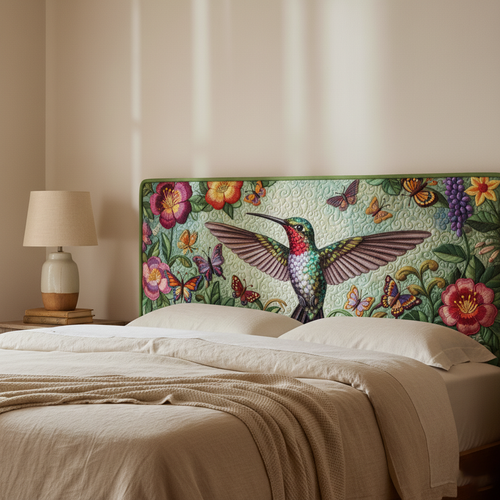 Gardening Hummingbird XR0512006CL Quilted Headboard Slipcover