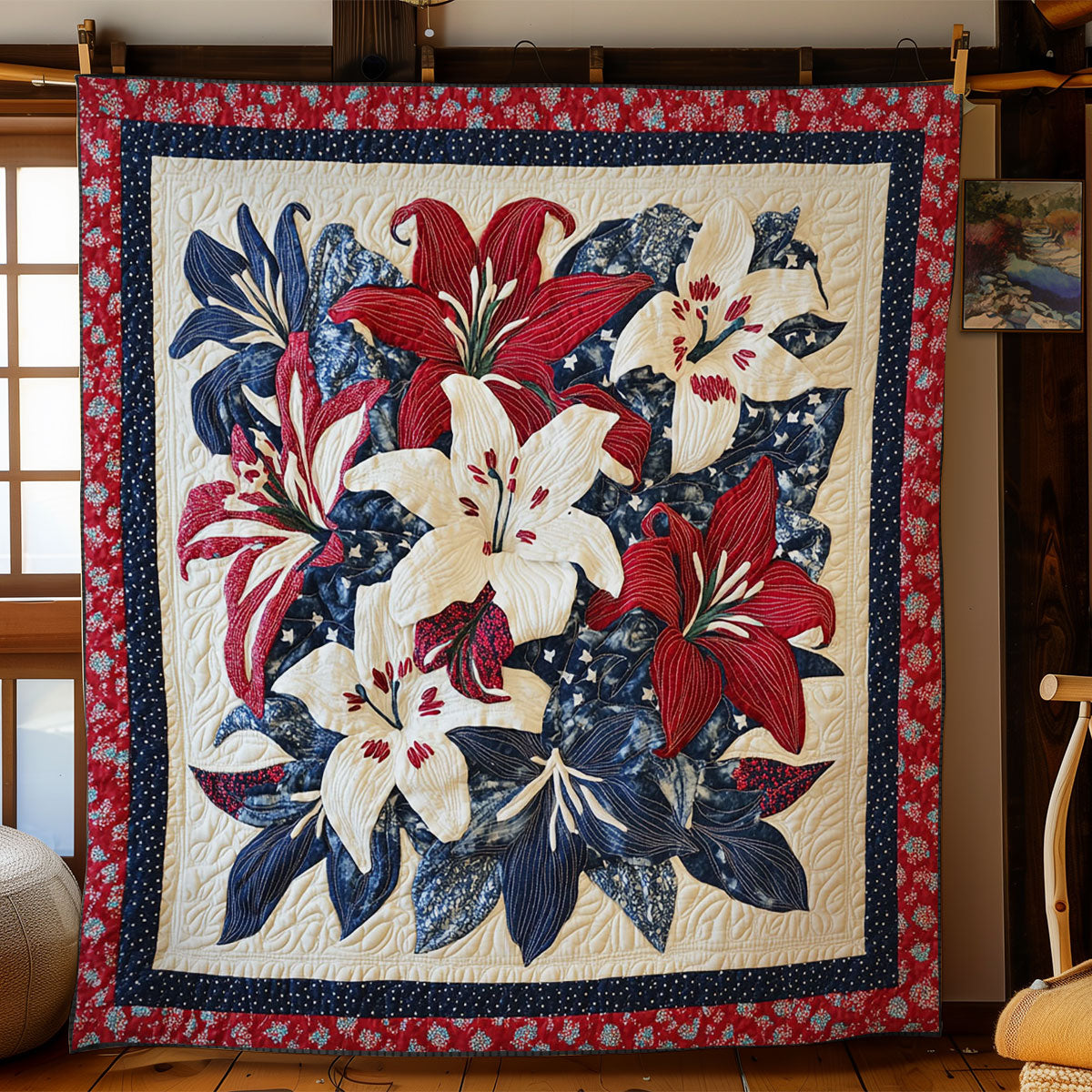 Freedom Bloom Memorial Day Lily WN1006033CL Quilt