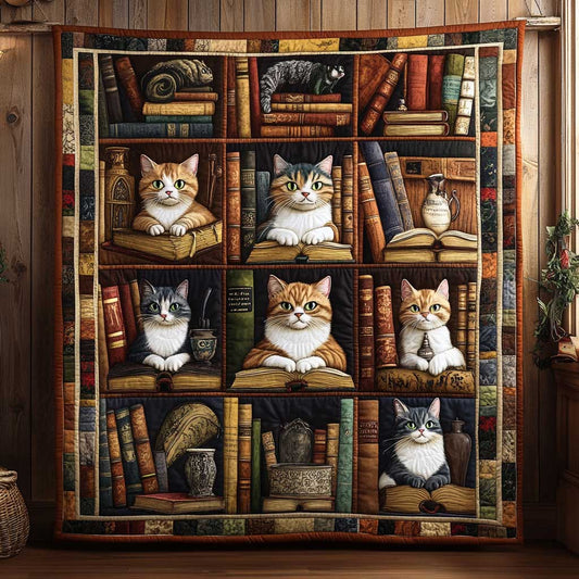 Cat Reading Books CQ1505035CL Quilt