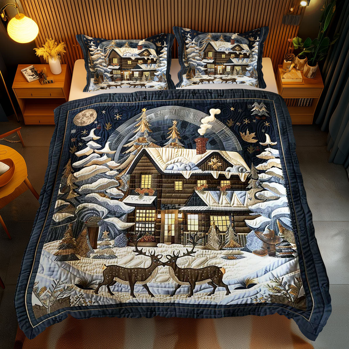 Christmas Wood House WP2311016CL Duvet Cover Set