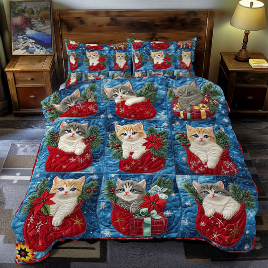 Kitten Christmas WY2911113CL Duvet Cover Set