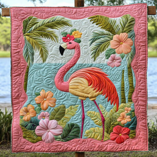 Hawaii Party Flamingo WY3103049CL Quilt