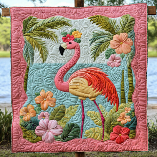 Hawaii Party Flamingo WY3103049CL Quilt