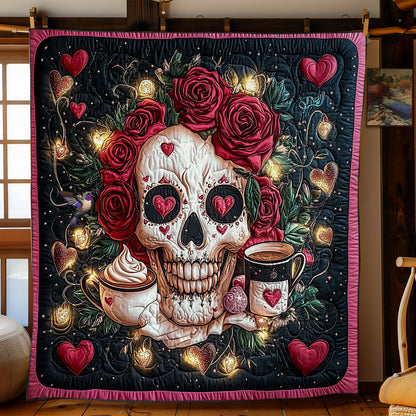 Red Rose Skull WY2712061CL Quilt