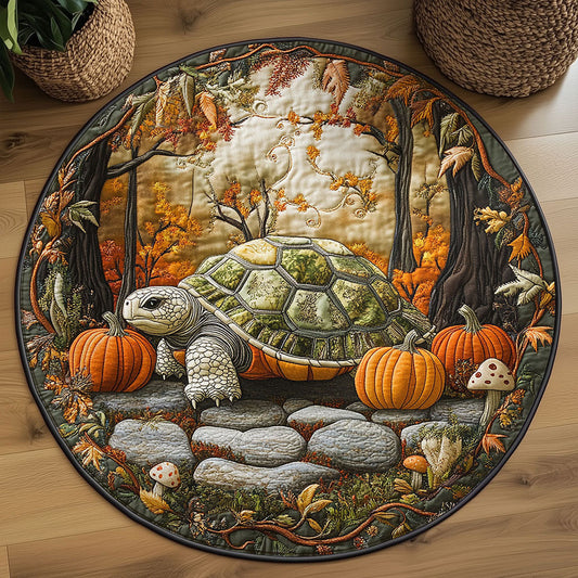 Fallen Leaves Turtle WN2608029CL Quilted Round Mat
