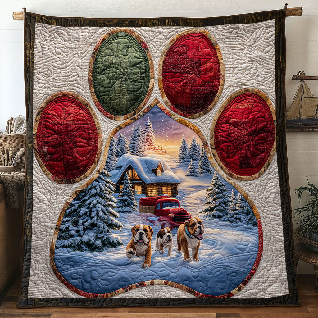 Bulldogs Paw Christmas Glow WN0611025CL Quilt