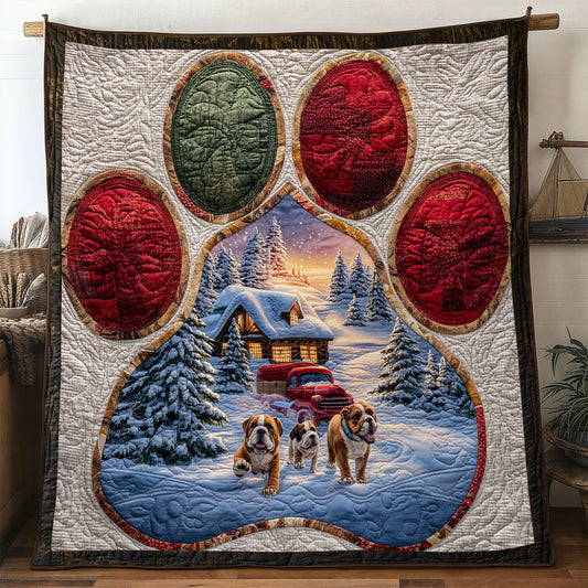 Bulldogs Paw Christmas Glow WN0611025CL Quilt