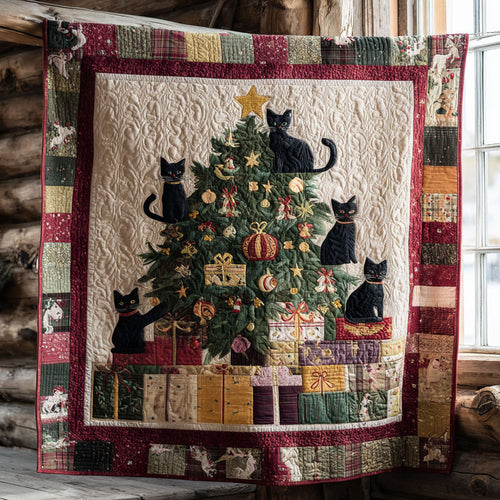 Rustic Black Cat Christmas WN0711050CL Quilt