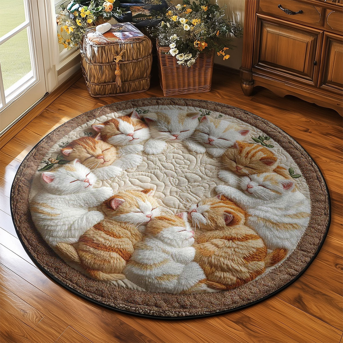 Sleepy Cat Nest WN2203087CL Quilted Round Mat