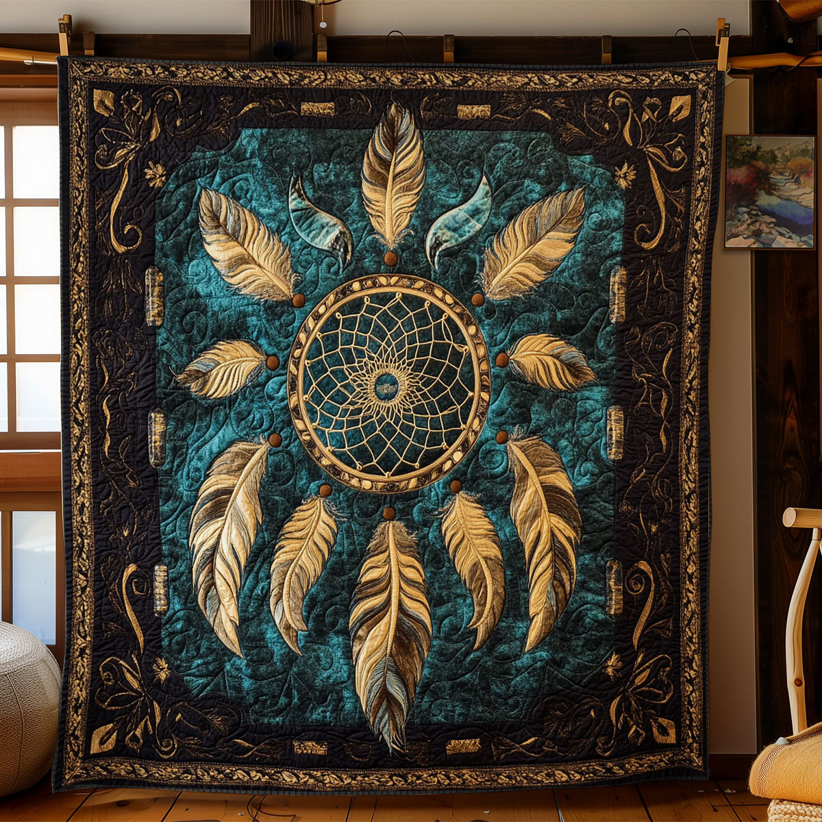 Feather And Dreamcatcher WY1902082CL Quilt