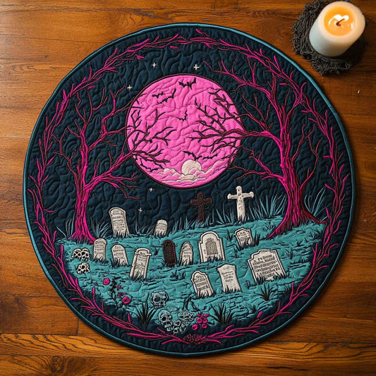 Whispering Graveyard WN2804067CL Quilted Round Mat