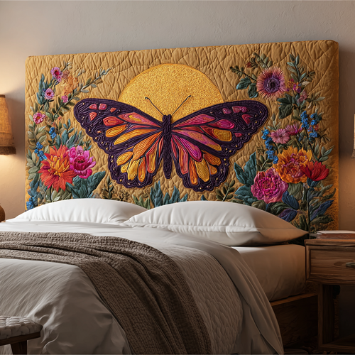 Vibrant Monarch Butterfly XR2412004CL Quilted Headboard Slipcover