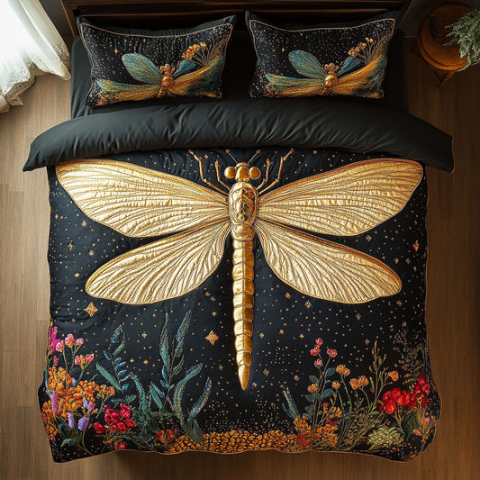 Golden Dragonfly Bloom CW2709030CL Duvet Cover Set