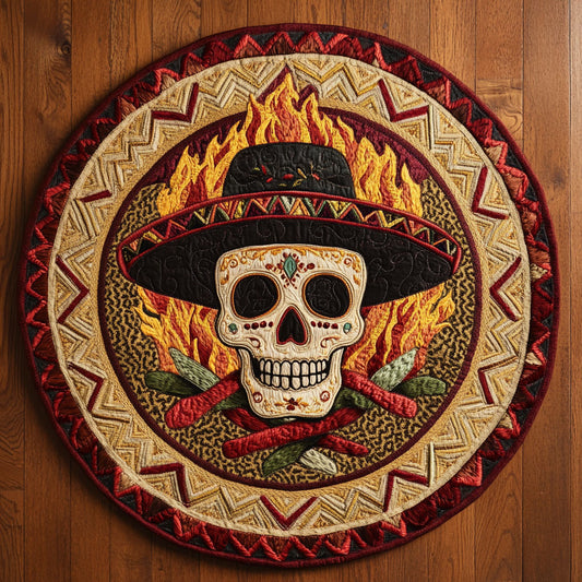 Skull Chili WN3105032CL Quilted Round Mat
