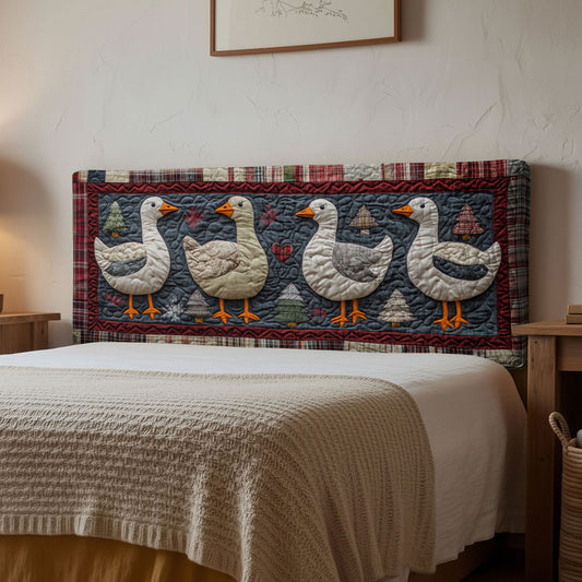 Geese Winter Cheer WN1312057CL Quilted Headboard Slipcover