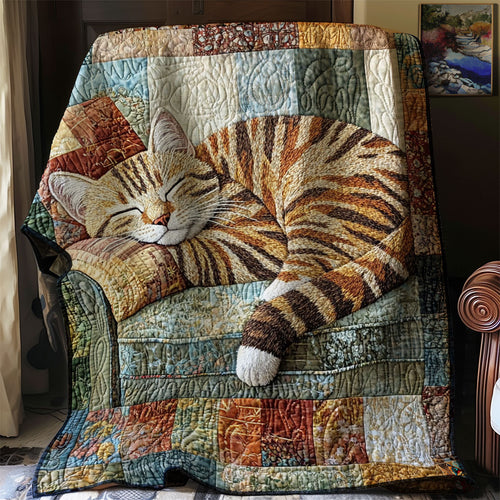 Patchwork Sleeping Cat WJ2112024CL Quilt