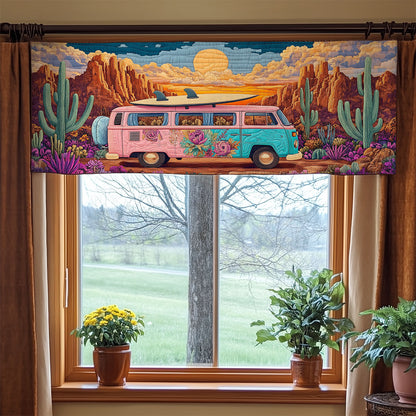 Whimsical Camping Desert WY0406044CL Quilted Valance