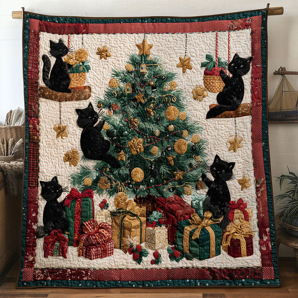 Black Cat Christmas Lights WN0711003CL Quilt