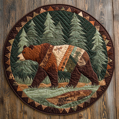 Rustic Forest Wanderer WX0307071CL Quilted Round Mat
