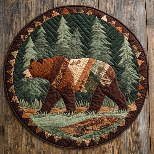 Rustic Forest Wanderer WX0307071CL Quilted Round Mat