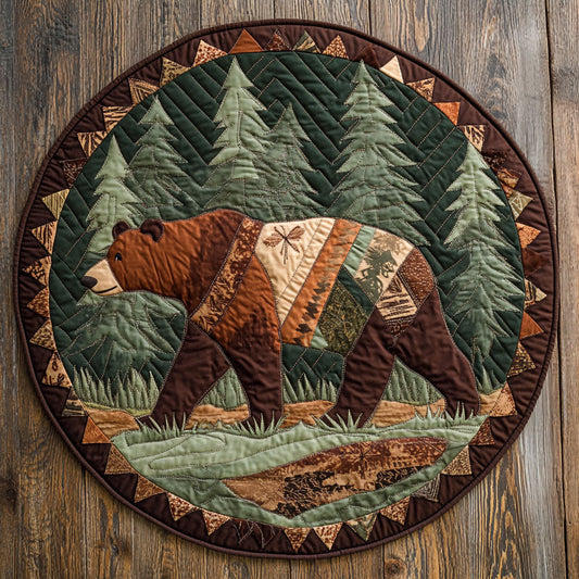 Rustic Forest Wanderer WX0307071CL Quilted Round Mat