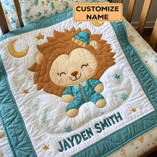 Lion Sleepy Star WY2507038CL Personalized Baby Quilt