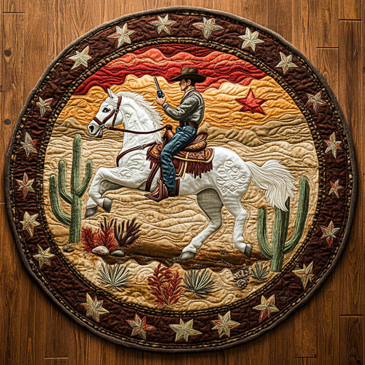 Lone Star Cowboy WY2008079CL Quilted Round Mat