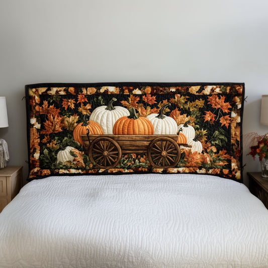 Autumn Pumpkins KL2912011CL Quilted Headboard Slipcover
