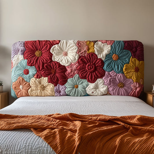 Blooming Flowers QA3012012CL Quilted Headboard Slipcover