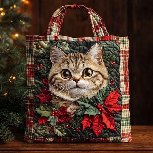 Rustic Cat Christmas WN0811062CL Quilted Tote Bag