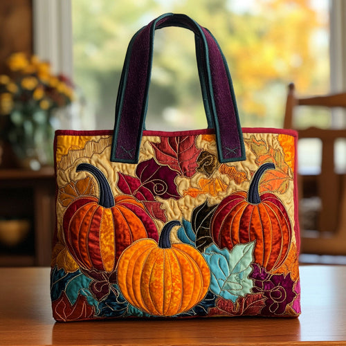 Autumn Pumpkin CW2209002CL Quilted Tote Bag