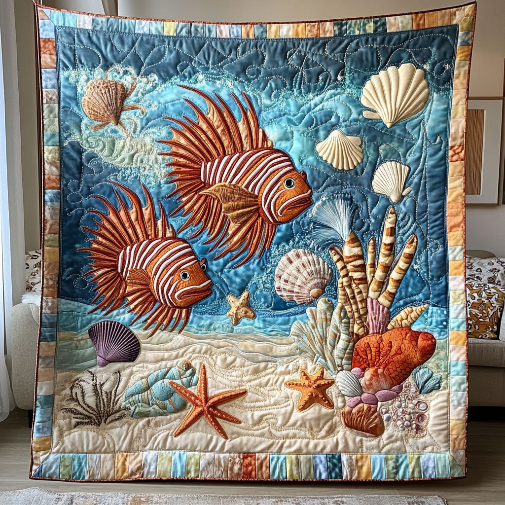 Lionfish Seashell WP2105028CL Quilt