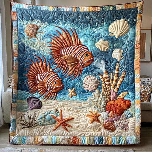 Lionfish Seashell WP2105028CL Quilt