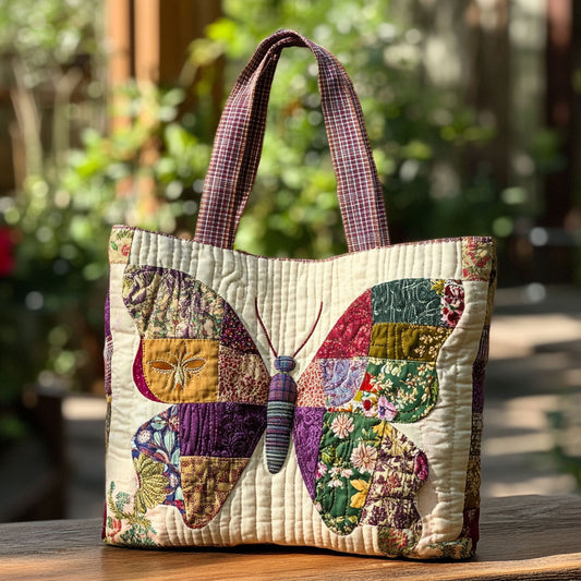 Butterfly Heirloom WN0210011CL Quilted Tote Bag